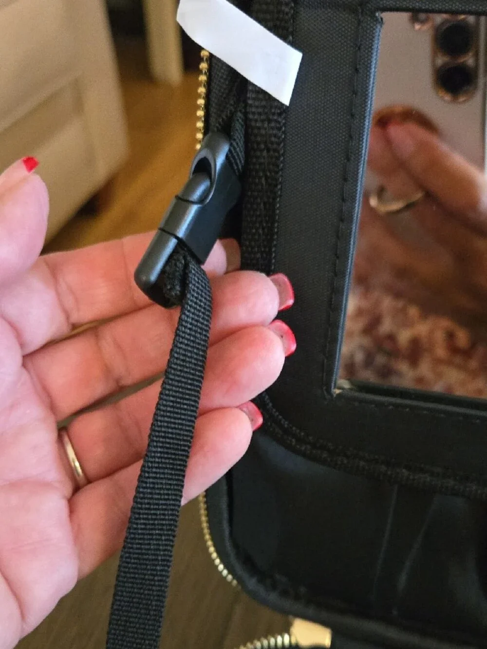 Women's Travel Make-Up Case with Gold Zippers and Mirror, NWOT